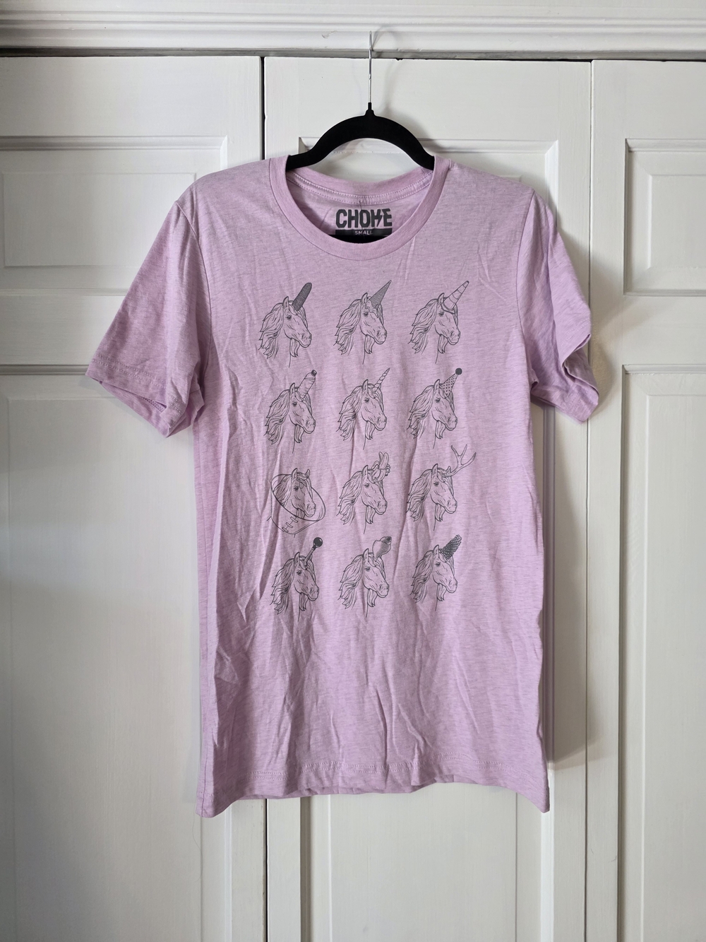 CHOKE Unicorn Club Graphic Tee Pink Cotton T-Shirt NWT Small